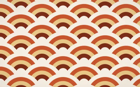 Lagos Wax Grand Wave Crests — colourful brown, orange and beige seigaiha background
