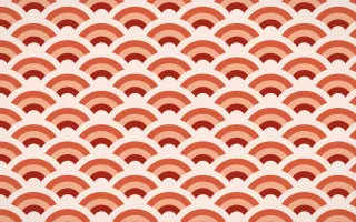 Lantern Festival Wave Crests — colourful red and orange seigaiha background