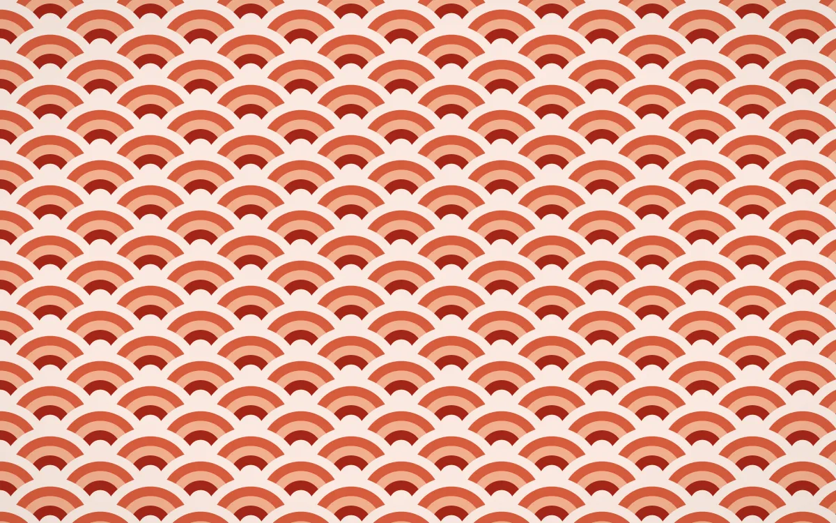 Lantern Festival Fine Wave Crests — colourful red and orange seigaiha background
