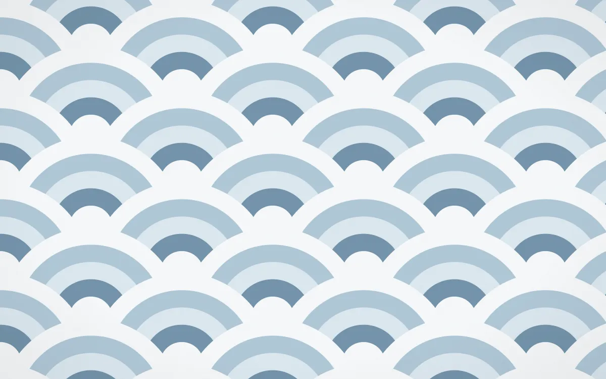 Lapland Snow Grand Wave Crests — colourful blue and white seigaiha background