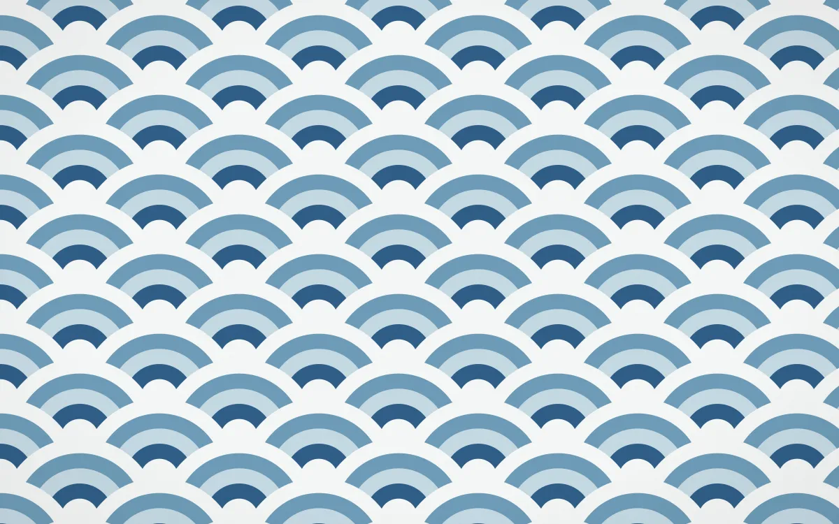 Lisbon Azul Wave Crests — colourful blue and white seigaiha background