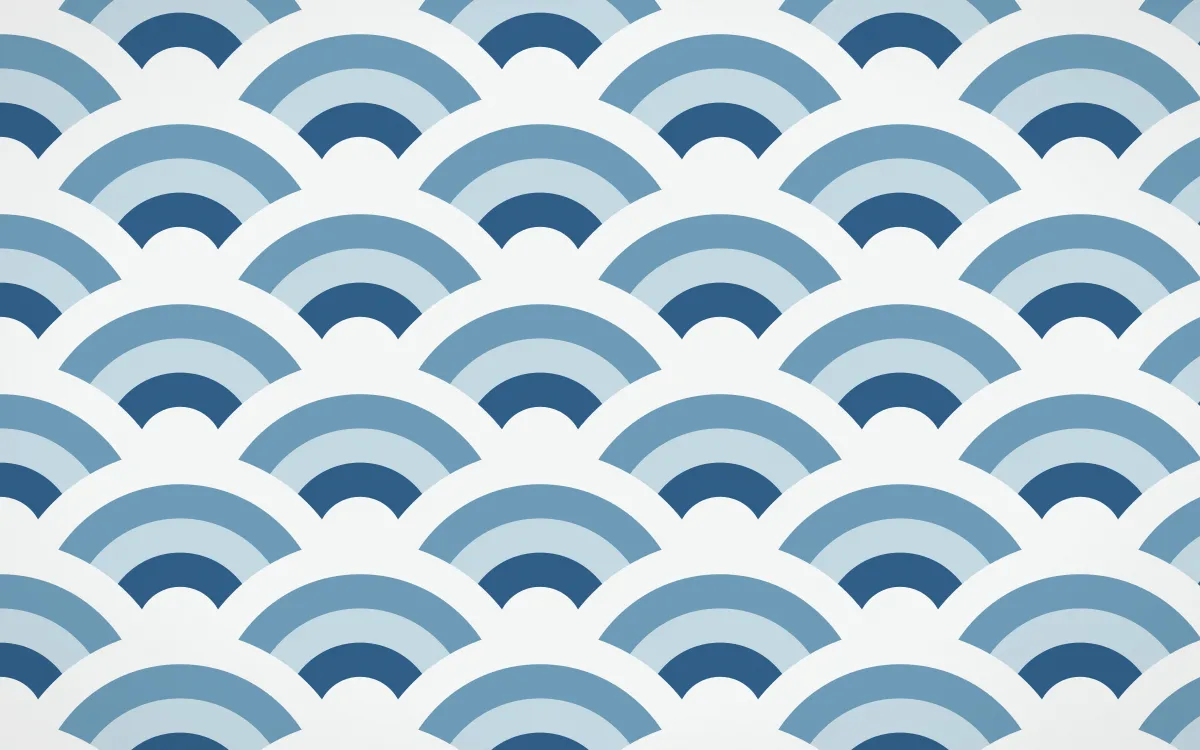 Lisbon Azul Grand Wave Crests — colourful blue and white seigaiha background