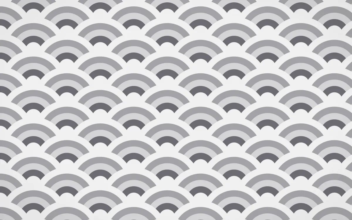 London Fog Wave Crests — colourful grey and white seigaiha background