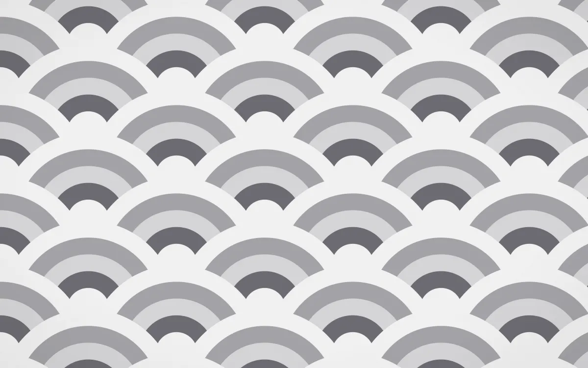 London Fog Grand Wave Crests — colourful grey and white seigaiha background