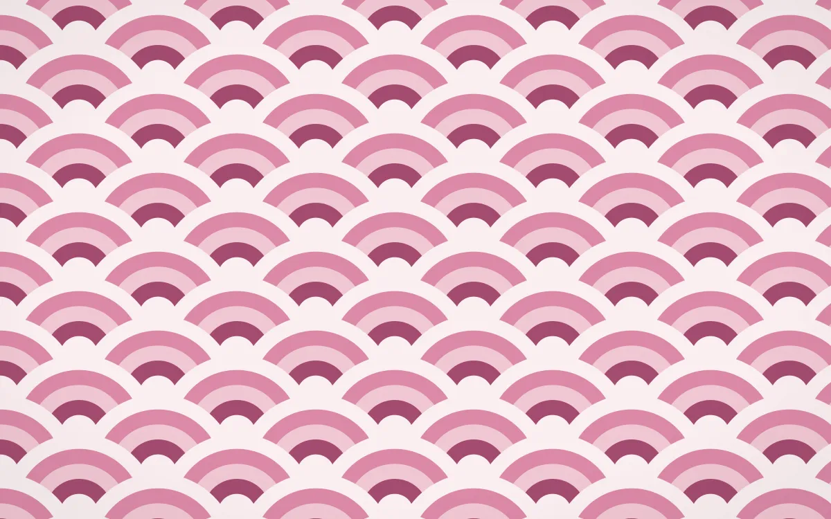 Lotus Siam Wave Crests — colourful pink and white seigaiha background