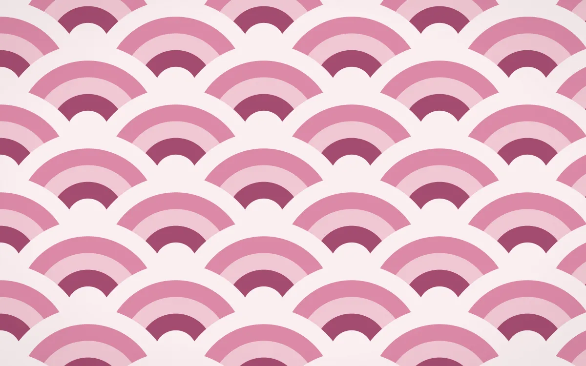 Lotus Siam Grand Wave Crests — colourful pink and white seigaiha background