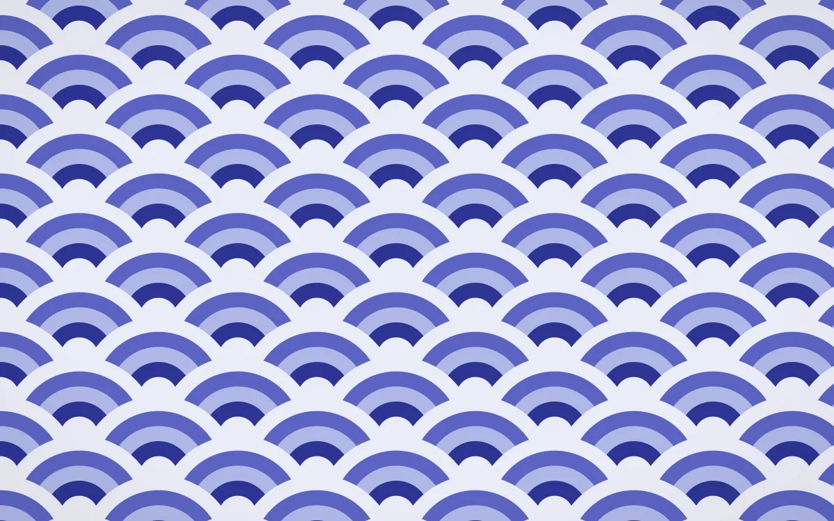 Majorelle Wave Crests — colourful blue and white seigaiha background