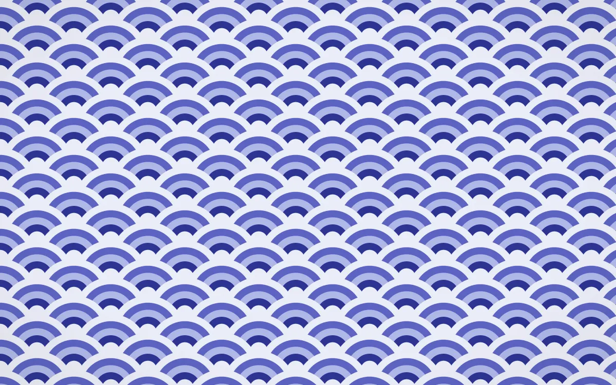 Majorelle Fine Wave Crests — colourful blue and white seigaiha background