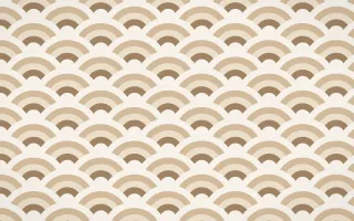 Manila Shell Wave Crests — colourful orange and white seigaiha background
