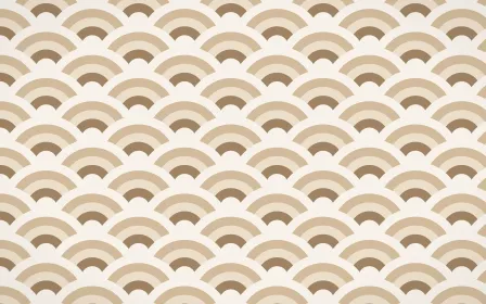 Manila Shell Wave Crests — colourful orange and white seigaiha background