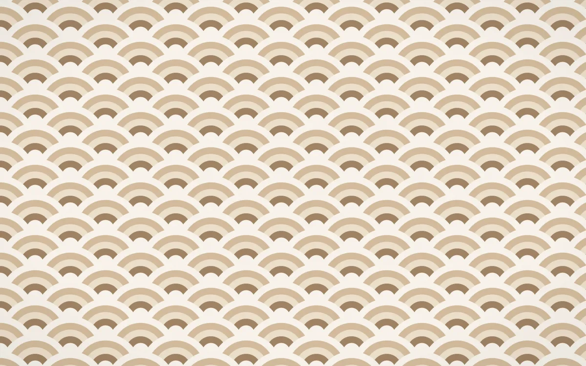 Manila Shell Fine Wave Crests — colourful orange and white seigaiha background