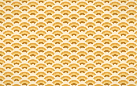 Marigold Temple Fine Wave Crests — colourful orange and beige seigaiha background