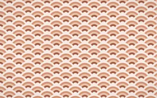 Marrakech Rose Fine Wave Crests — colourful orange and beige seigaiha background