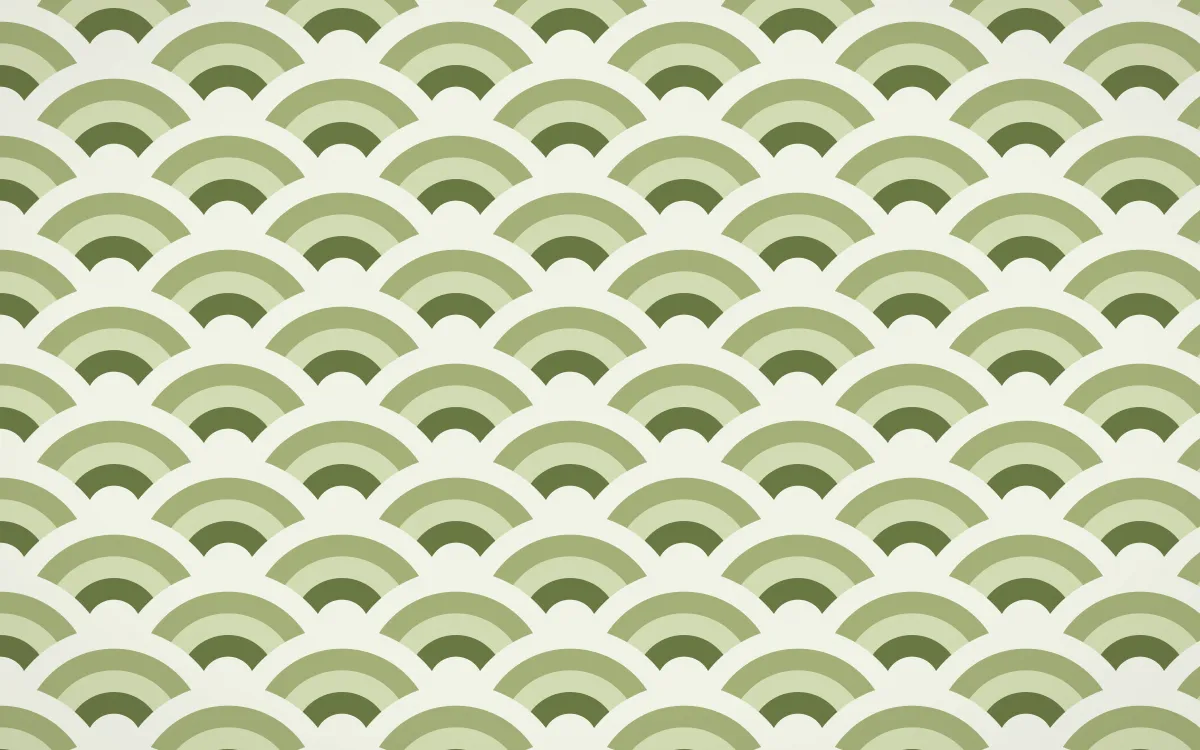 Matcha House Wave Crests — colourful green and white seigaiha background