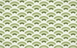 Matcha House Wave Crests — colourful green and white seigaiha background