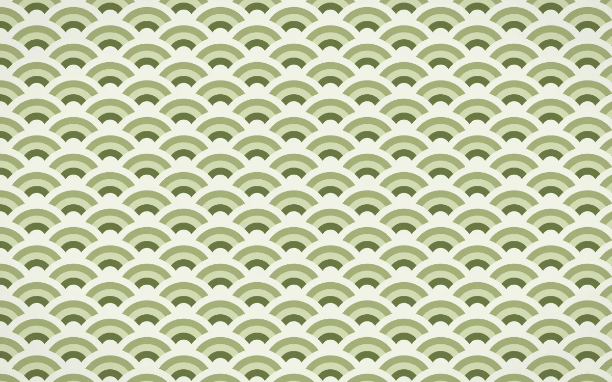 Matcha House Fine Wave Crests — colourful green and white seigaiha background