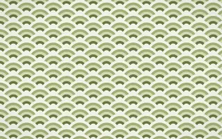 Matcha House Fine Wave Crests — colourful green and white seigaiha background