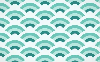 Miami Deco Grand Wave Crests — colourful teal and white seigaiha background