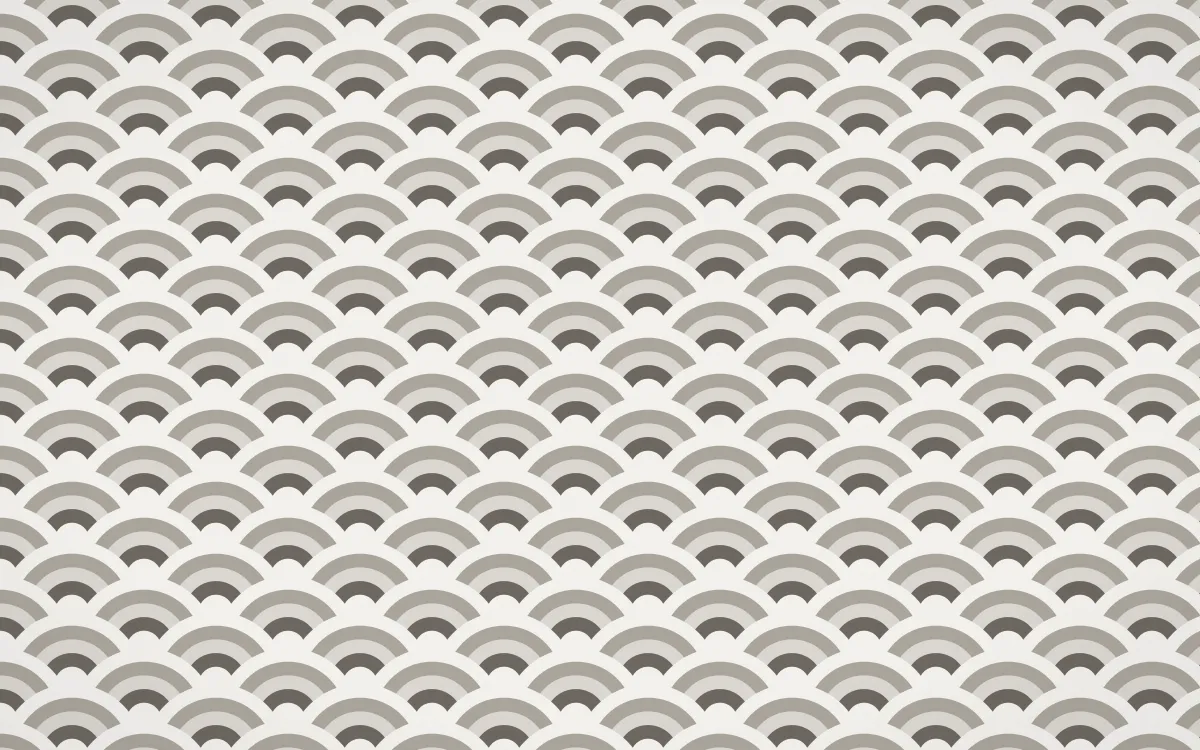 Milano Stone Fine Wave Crests — colourful grey, orange and white seigaiha background