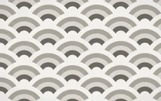 Milano Stone Grand Wave Crests — colourful grey, orange and white seigaiha background