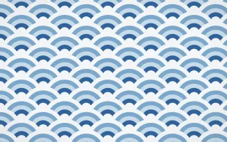 Ming Porcelain Wave Crests — colourful blue and white seigaiha background