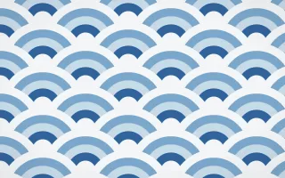 Ming Porcelain Grand Wave Crests — colourful blue and white seigaiha background