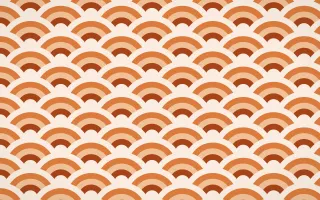Momiji Maple Wave Crests — colourful brown, orange and beige seigaiha background