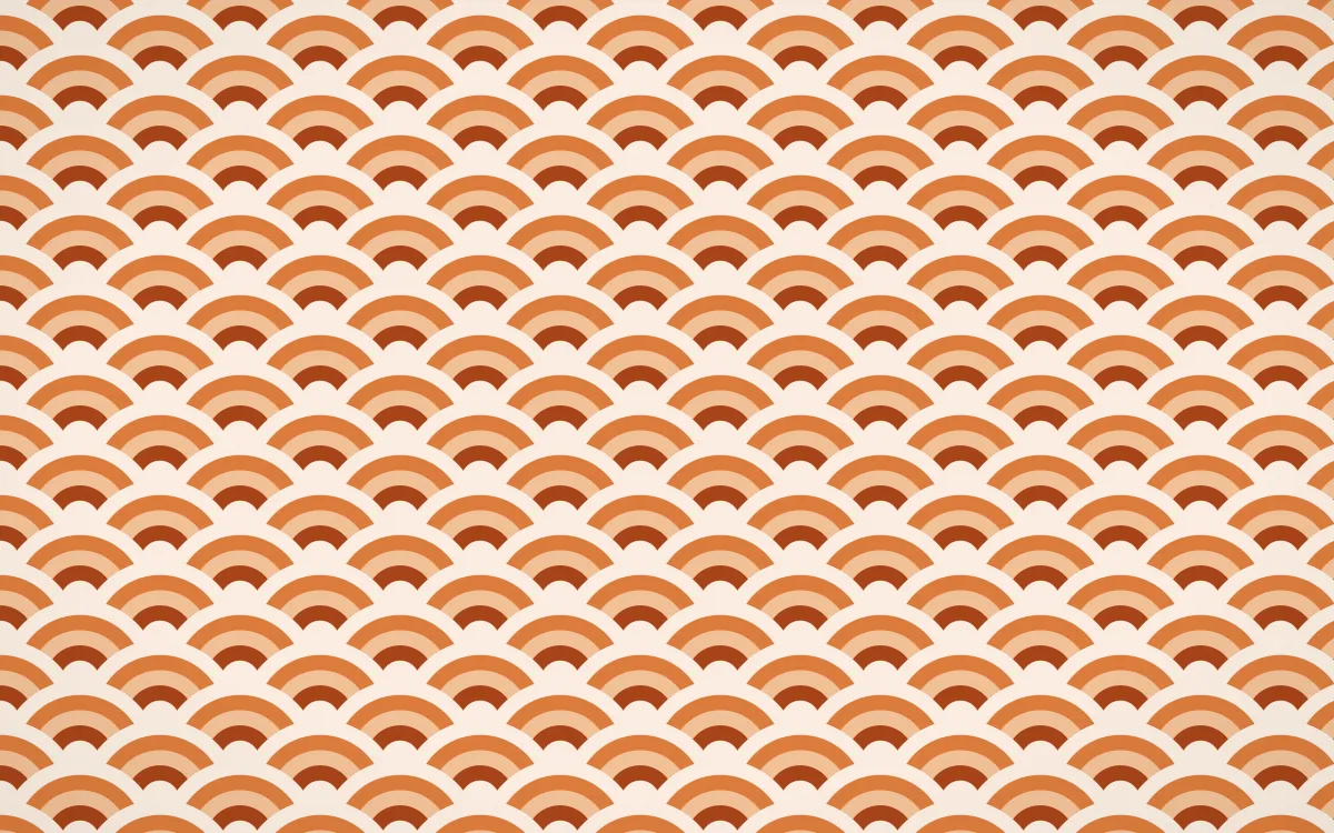 Momiji Maple Fine Wave Crests — colourful brown, orange and beige seigaiha background