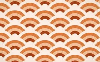 Momiji Maple Grand Wave Crests — colourful brown, orange and beige seigaiha background