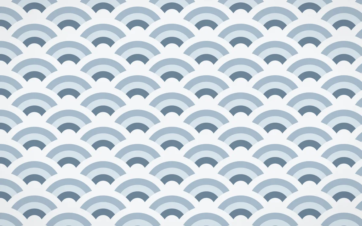 Montréal Hiver Wave Crests — colourful blue and white seigaiha background