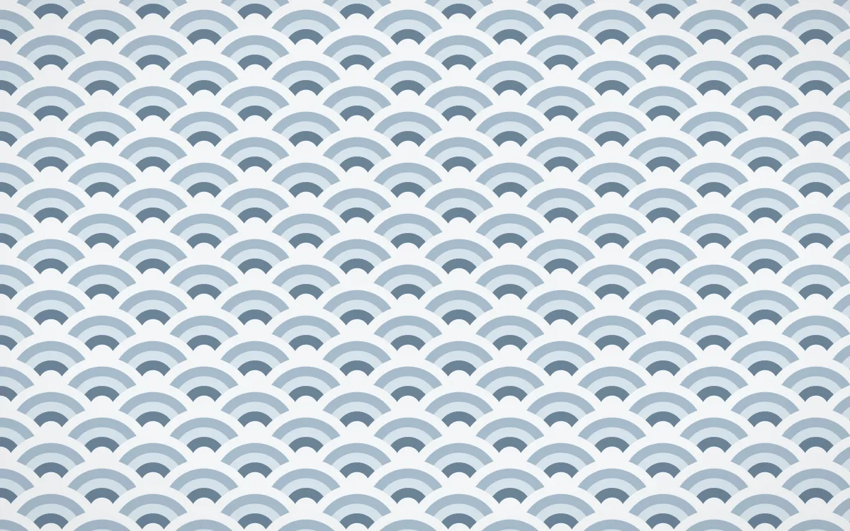 Montréal Hiver Fine Wave Crests — colourful blue and white seigaiha background