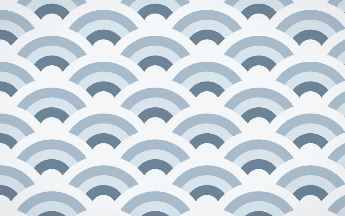 Montréal Hiver Grand Wave Crests — colourful blue and white seigaiha background