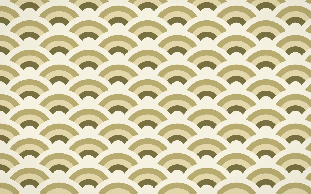 Nile Papyrus Wave Crests — colourful yellow and beige seigaiha background