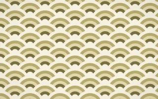Nile Papyrus Wave Crests — colourful yellow and beige seigaiha background