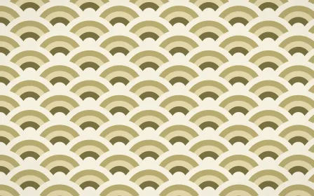 Nile Papyrus Wave Crests — colourful yellow and beige seigaiha background