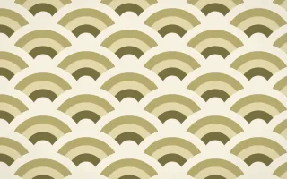 Nile Papyrus Grand Wave Crests — colourful yellow and beige seigaiha background