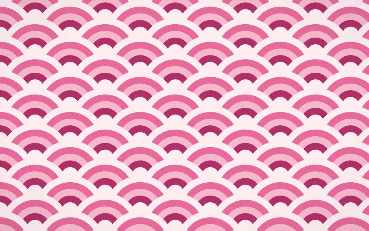Oaxaca Pink Wave Crests — colourful pink and white seigaiha background