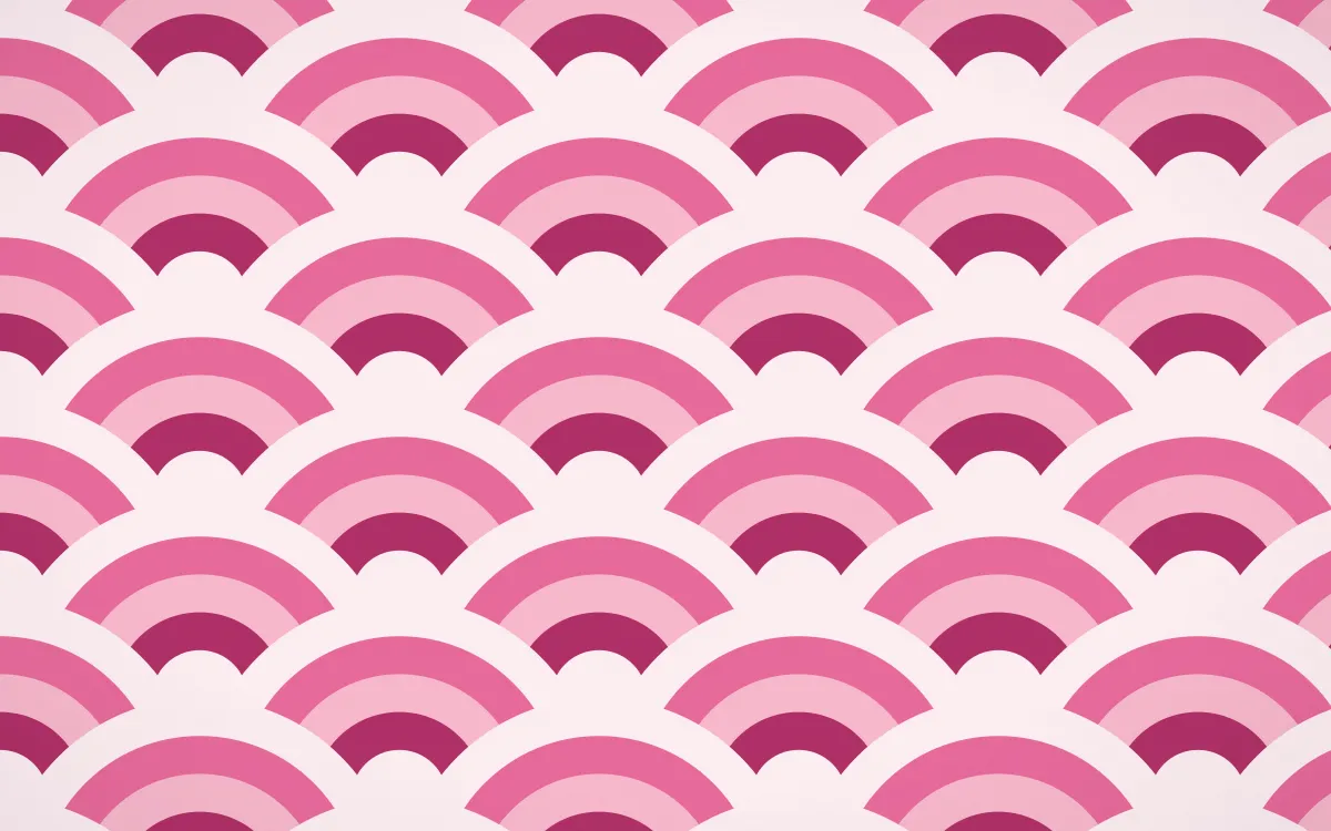 Oaxaca Pink Grand Wave Crests — colourful pink and white seigaiha background
