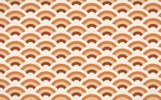 Outback Clay Wave Crests — colourful brown, orange and beige seigaiha background