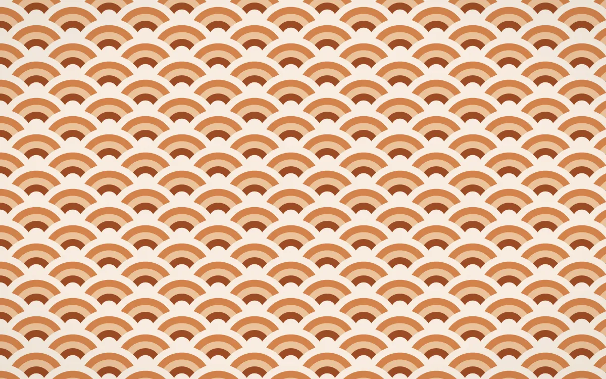 Outback Clay Fine Wave Crests — colourful brown, orange and beige seigaiha background