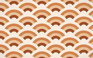 Outback Clay Grand Wave Crests — colourful brown, orange and beige seigaiha background