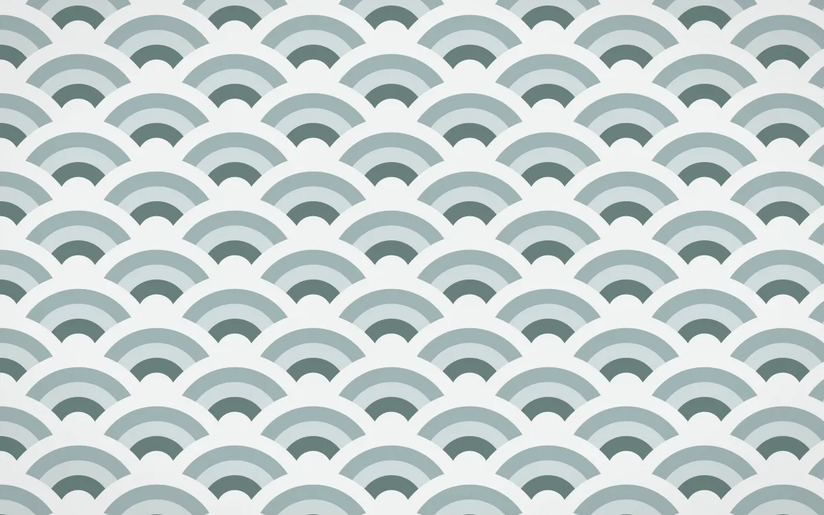Pacific Fog Wave Crests — colourful teal and white seigaiha background