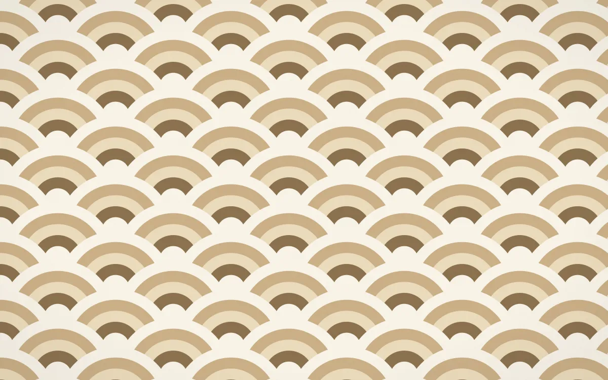 Pampas Cream Wave Crests — colourful orange and beige seigaiha background