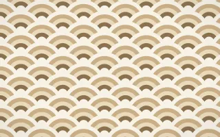 Pampas Cream Wave Crests — colourful orange and beige seigaiha background