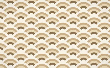 Pampas Cream Wave Crests — colourful orange and beige seigaiha background