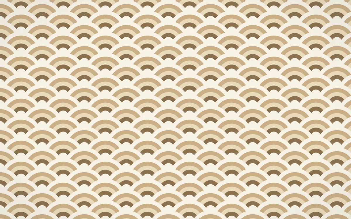 Pampas Cream Fine Wave Crests — colourful orange and beige seigaiha background