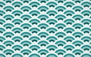 Peacock Court Wave Crests — colourful teal and white seigaiha background