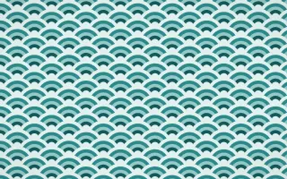 Peacock Court Fine Wave Crests — colourful teal and white seigaiha background