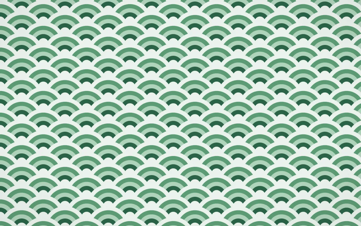 Persian Garden Fine Wave Crests — colourful green and white seigaiha background