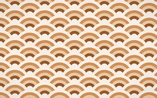 Porto Terra Wave Crests — colourful brown, orange and beige seigaiha background